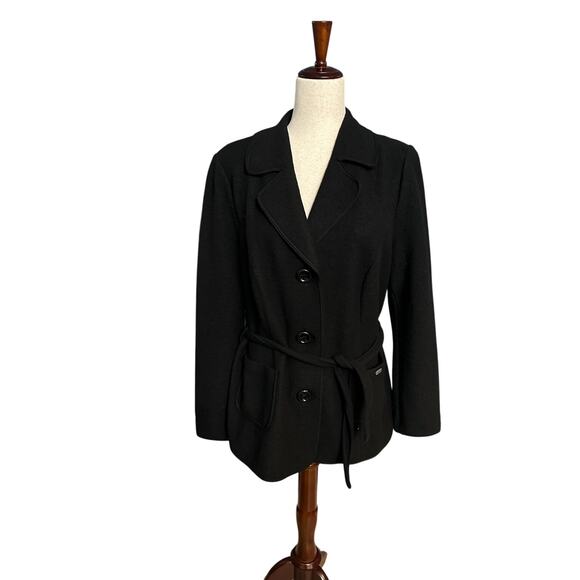 Vintage Geiger Australia Women’s Wool Button Front Belted Dweater Jacket Size 42 - Picture 1 of 7